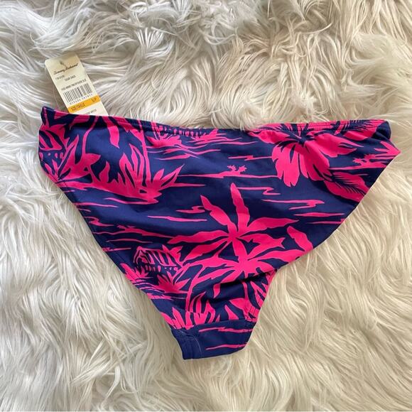 Tommy Bahama Sugar Shack Pink Blue Twist Front hipster bikini swim bottoms S new - Picture 5 of 9